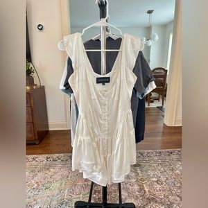 Vanessa Mooney The Elisabeth Romper Dress in White Silk size xs